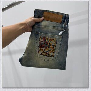 Loewe Anagram Embroidered Vintage Wash Slim Jeans